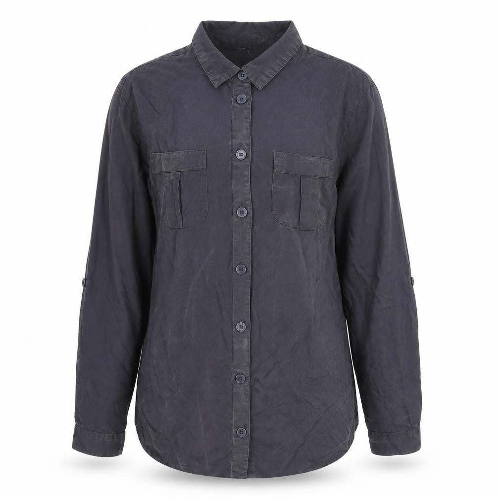 Lipsy Women's Grey Button-Up Shirt Size 10