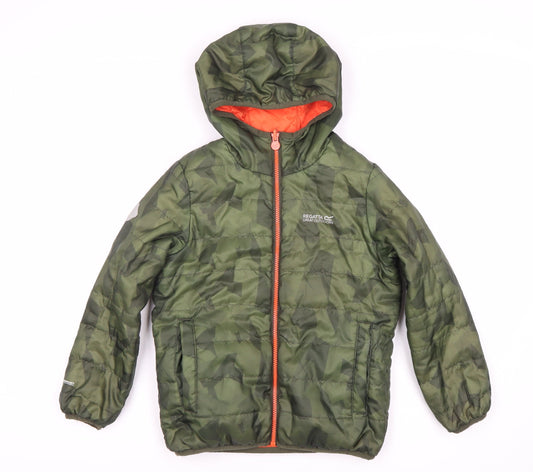 Regatta Boys Green Camouflage Puffer Jacket 7-8 Years