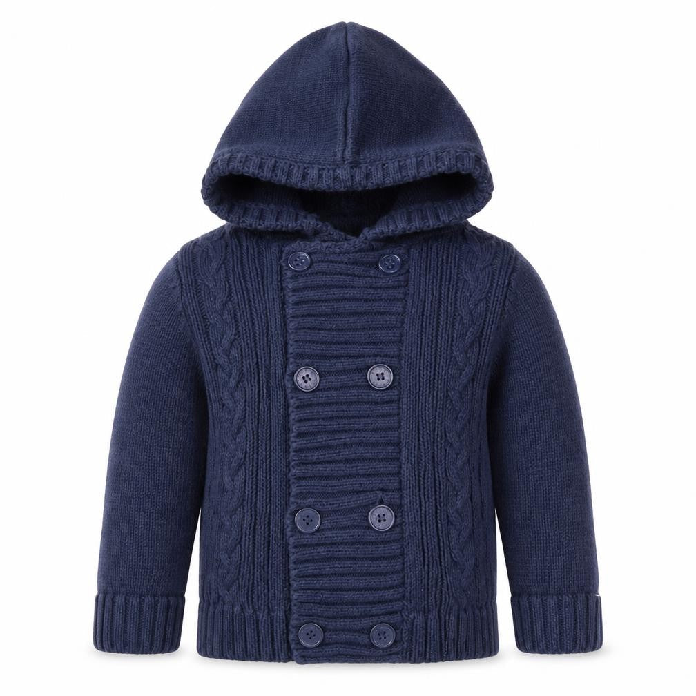 JoJo Maman Bébé Unisex Baby Blue Hooded Cardigan 12-18M