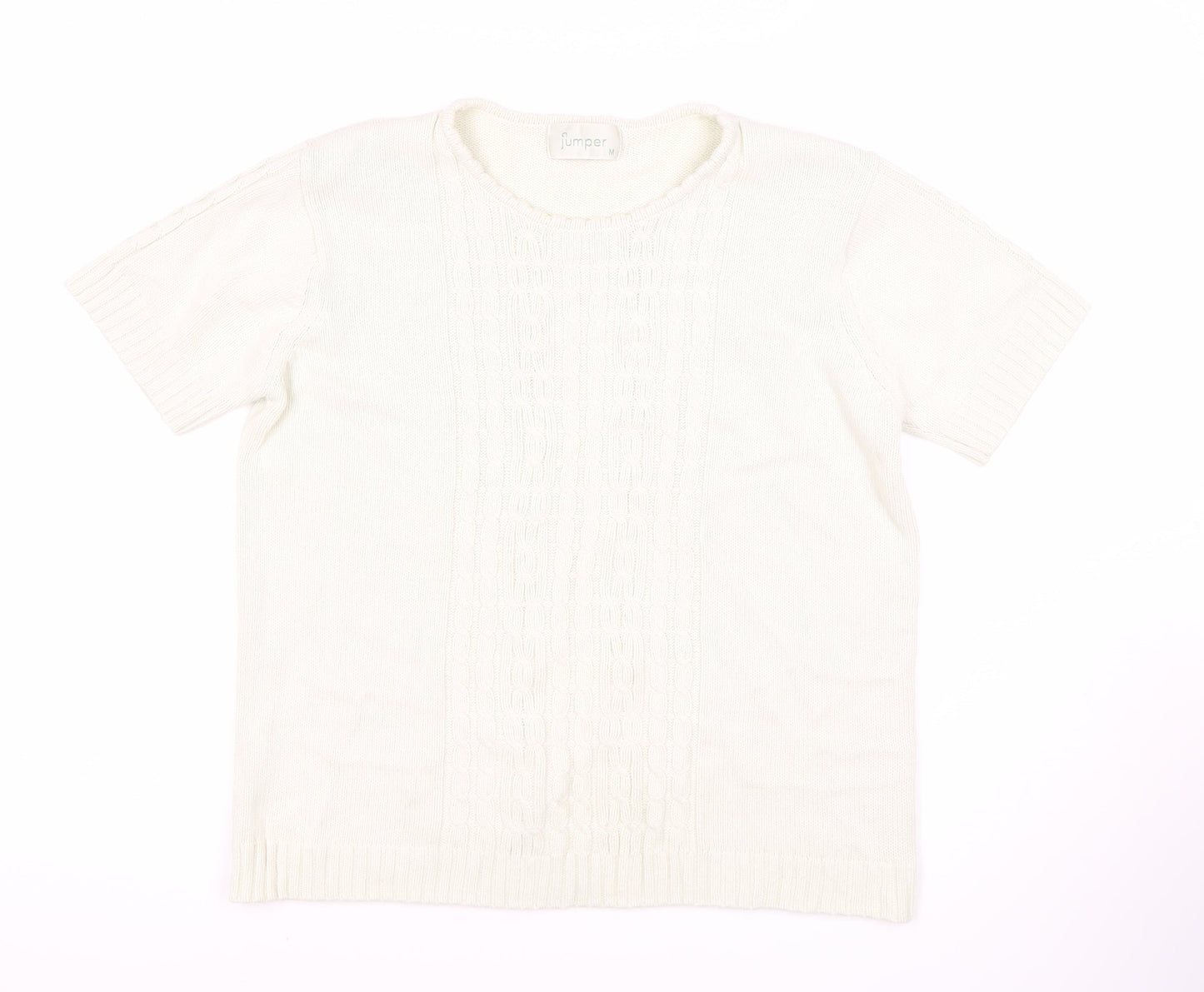 Women's White Cotton Pullover Jumper M