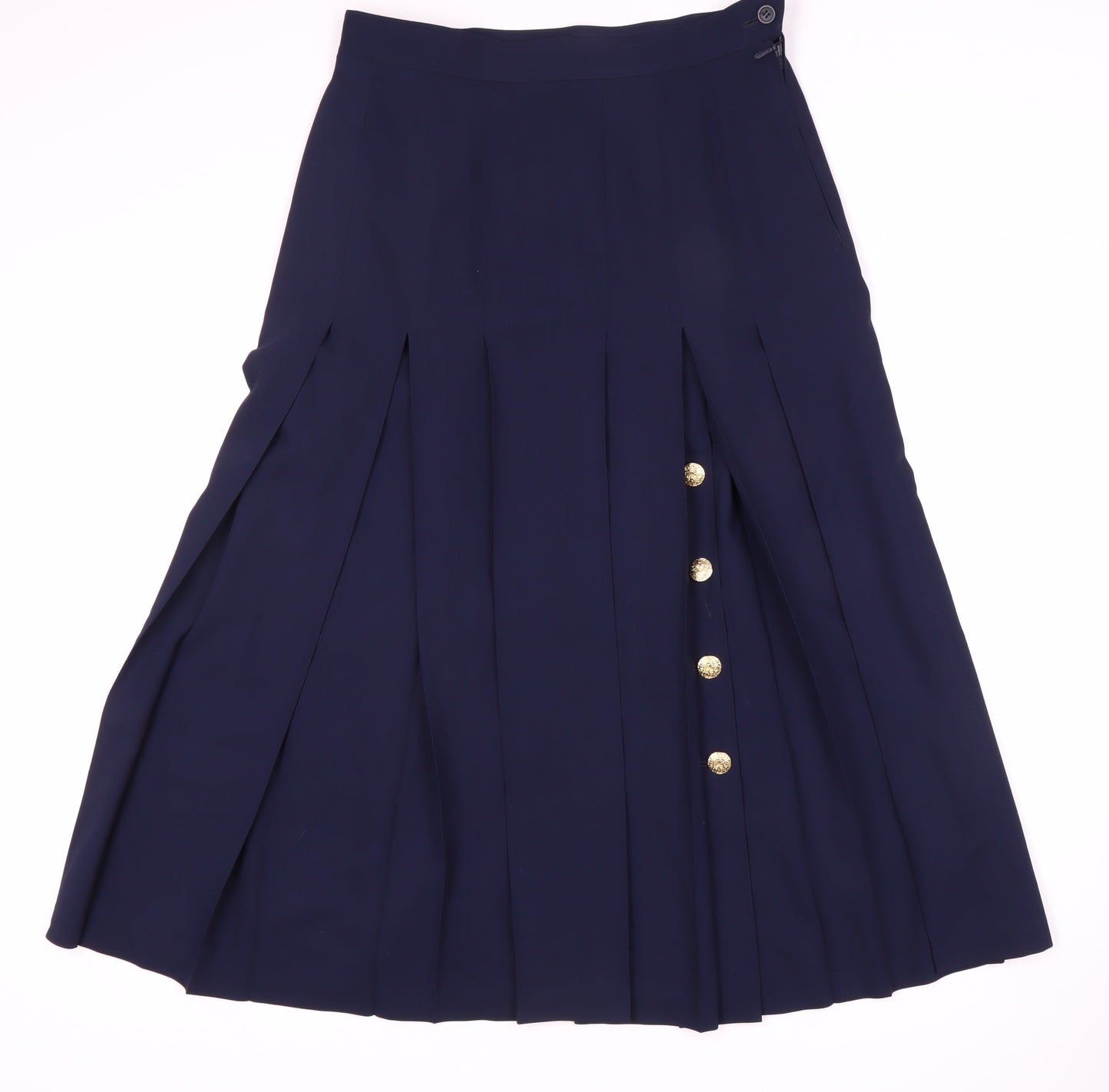 Antonette Women's Blue Pleated Midi Skirt Size 10