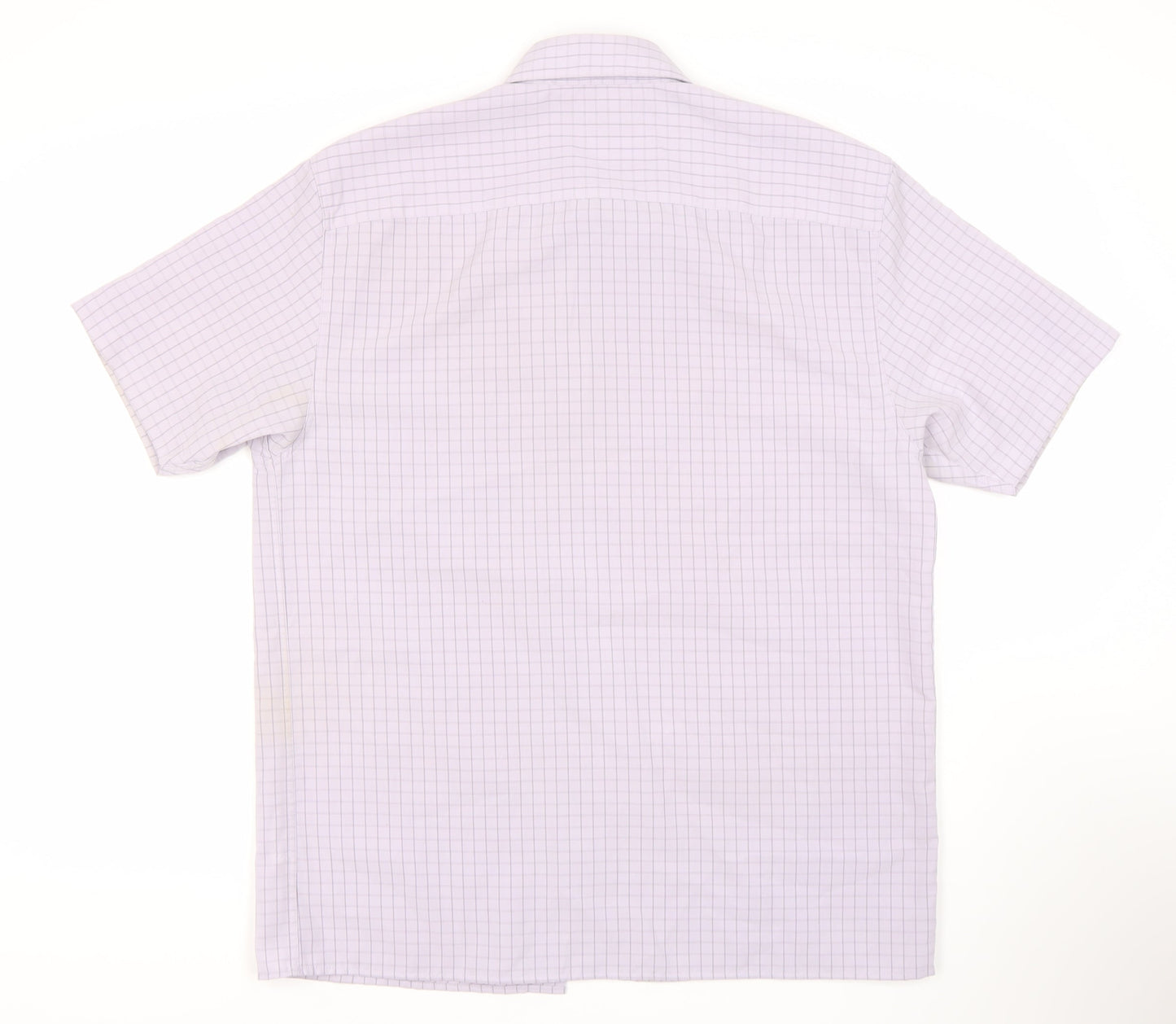 Thomas Nash Men Grey Check Short Sleeve Shirt M