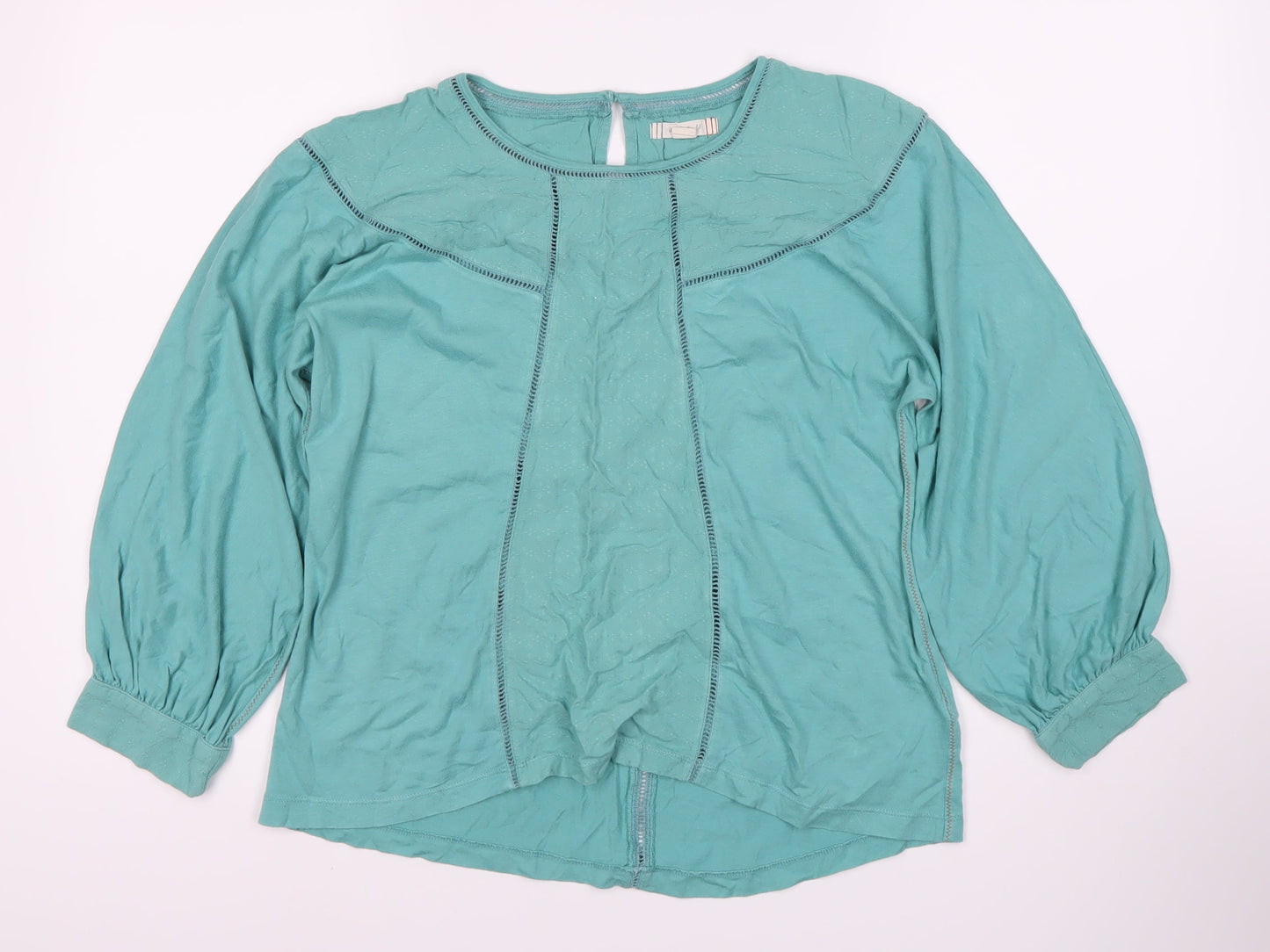 White Stuff Women's Blue 3/4 Sleeve Blouse, Size 12