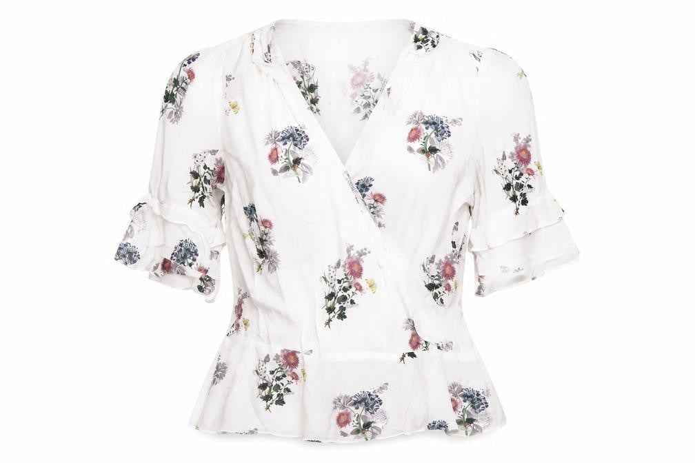 Oasis Women's Multicoloured Floral Wrap Blouse Size 10