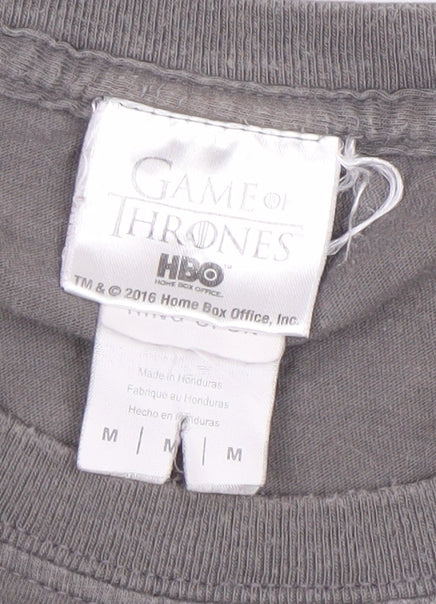 Game of Thrones Grey Men's M T-Shirt Stark Logo