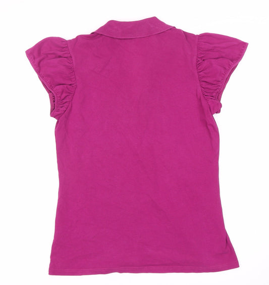 Burberry Women’s Purple Polo L Collared Short Sleeve