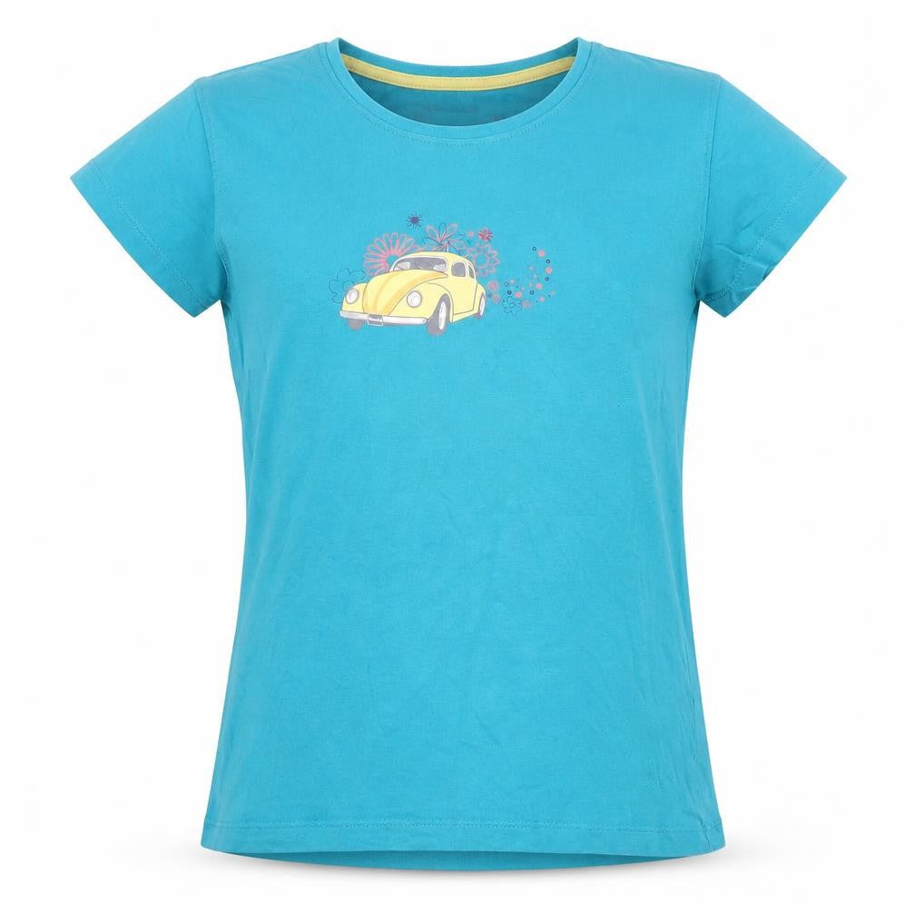 Front view of Mountain Warehouse girls’ blue graphic t-shirt 13-14 years