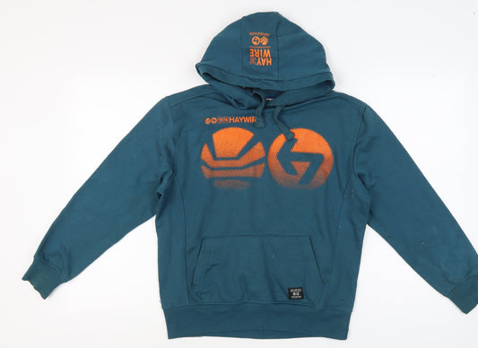 Haywire Boys Blue Pullover Hoodie - L, Logo Graphic