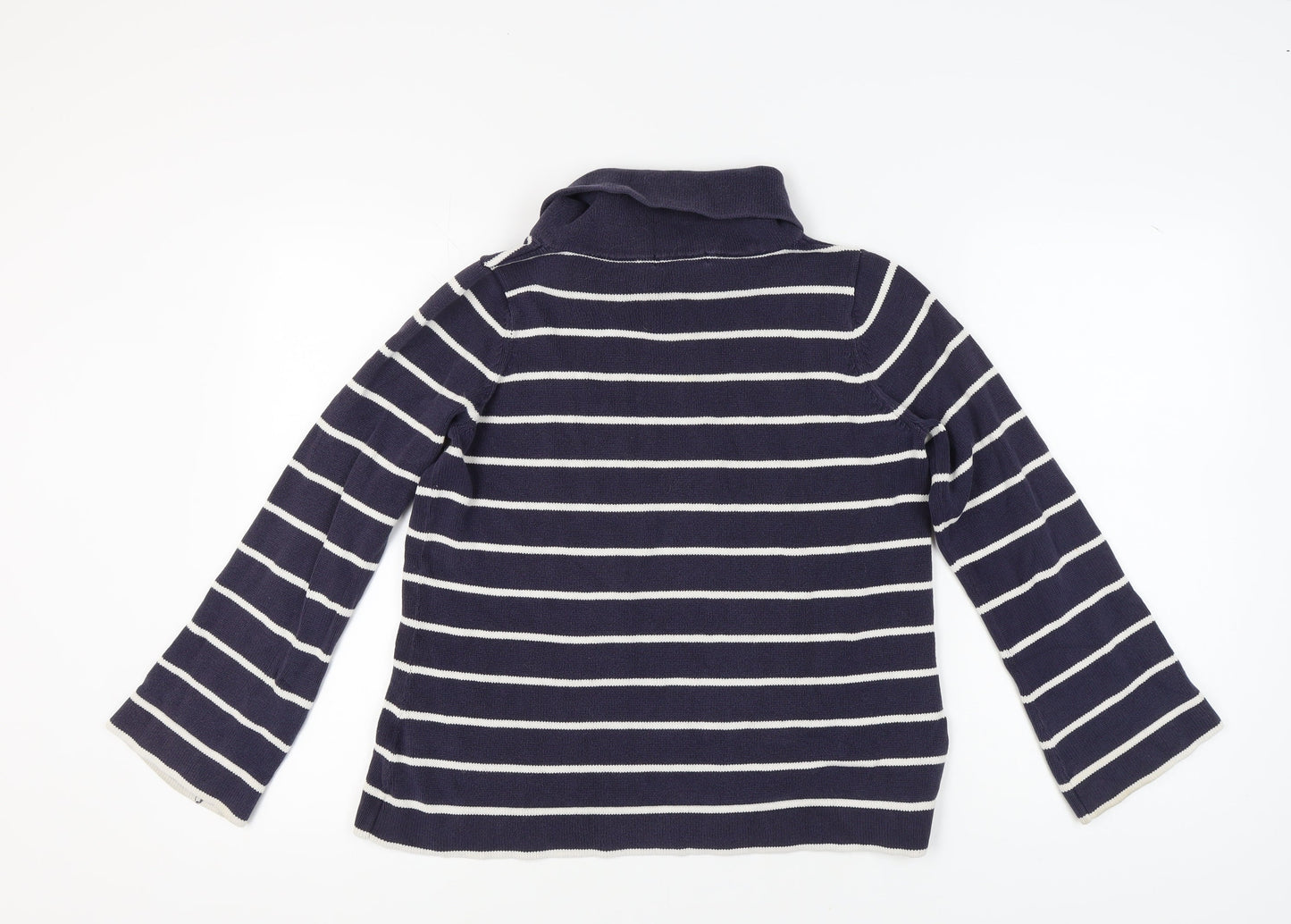 Marks and Spencer Women's Blue Stripe Cowl Neck Jumper