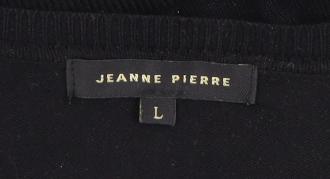 Jeanne Pierre Women's Black Beaded Cardigan L