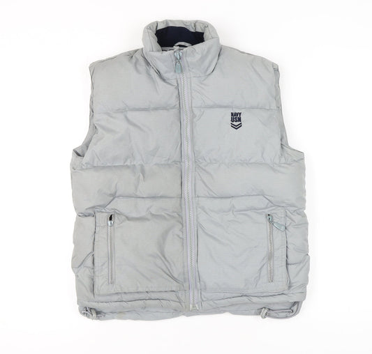 Camps Boys Grey Puffer Jacket Size 14Y Nautical Theme