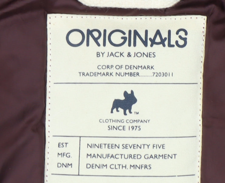 Jack & Jones Men's XL Red Puffer Jacket - Hooded Casual