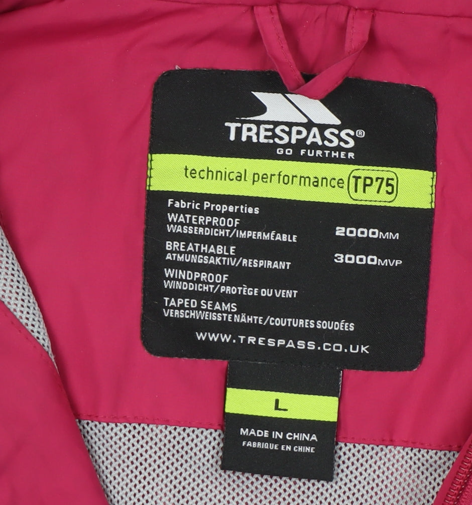 Trespass Women's Pink Rain Jacket L - Waterproof, Breathable