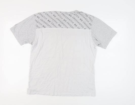 Crosshatch Men's Grey Graphic Print T-Shirt Size L