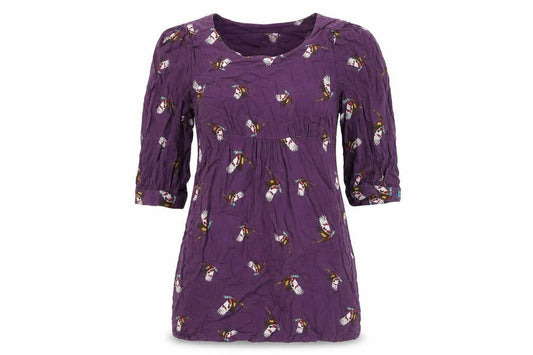 Womens UK Size XS Joules Purple Viscose Blouse