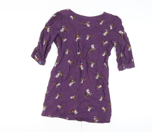 Joules Women's Purple Tunic XS Balloon Sleeve
