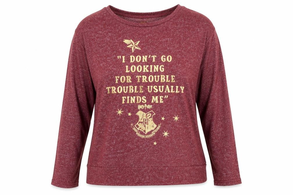 Harry Potter Women's Red Graphic Print T-Shirt L