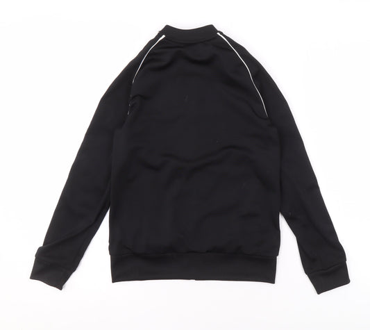 Adidas Boys Black Track Jacket 9-10 Years Full Zip Sports