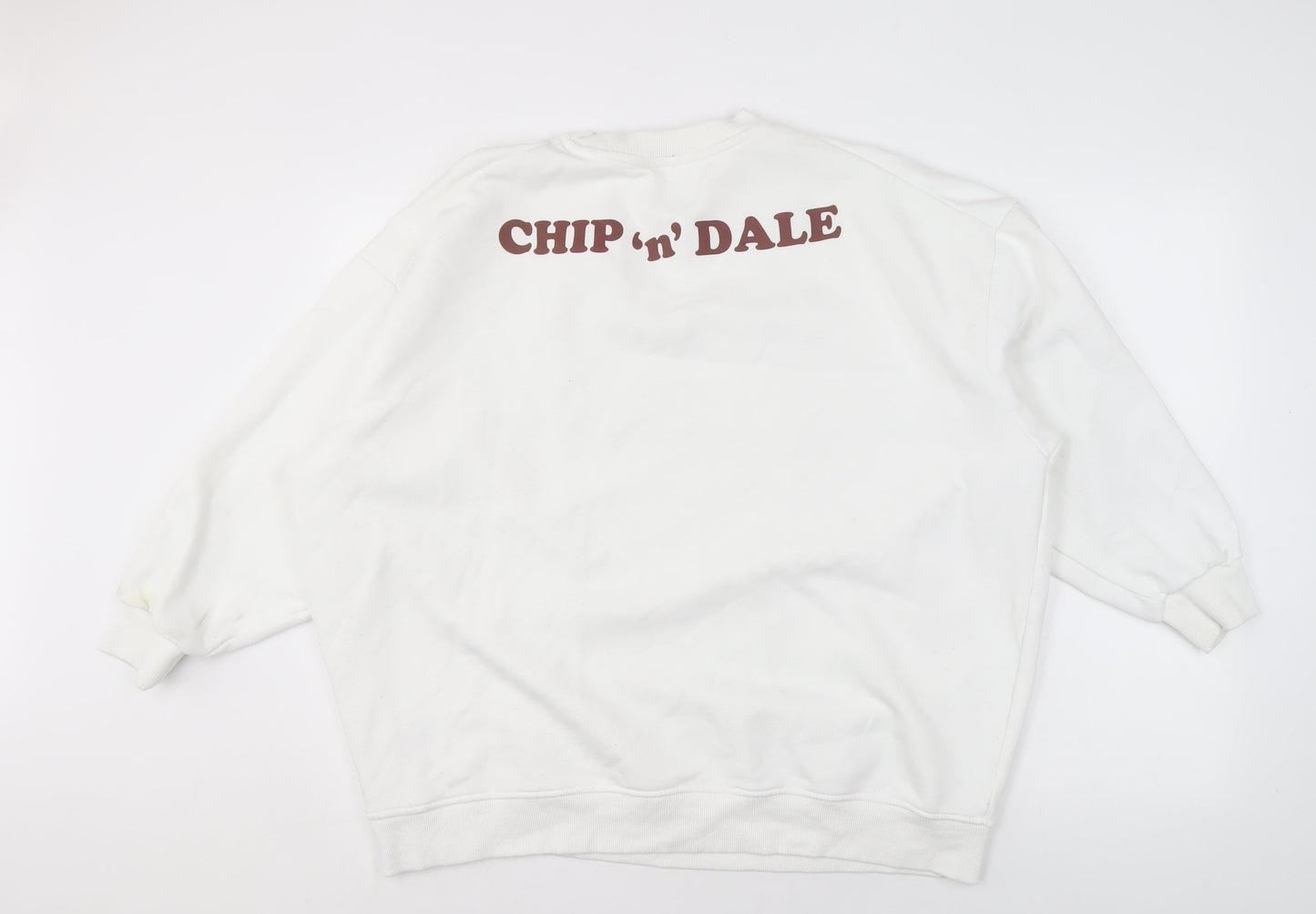 Disney Women's White Chip 'n' Dale Pullover Graphic Sweatshirt Size 18