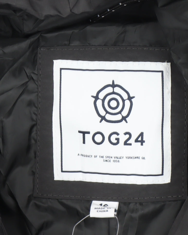 TOG24 Men's Black Puffer Jacket M Hooded