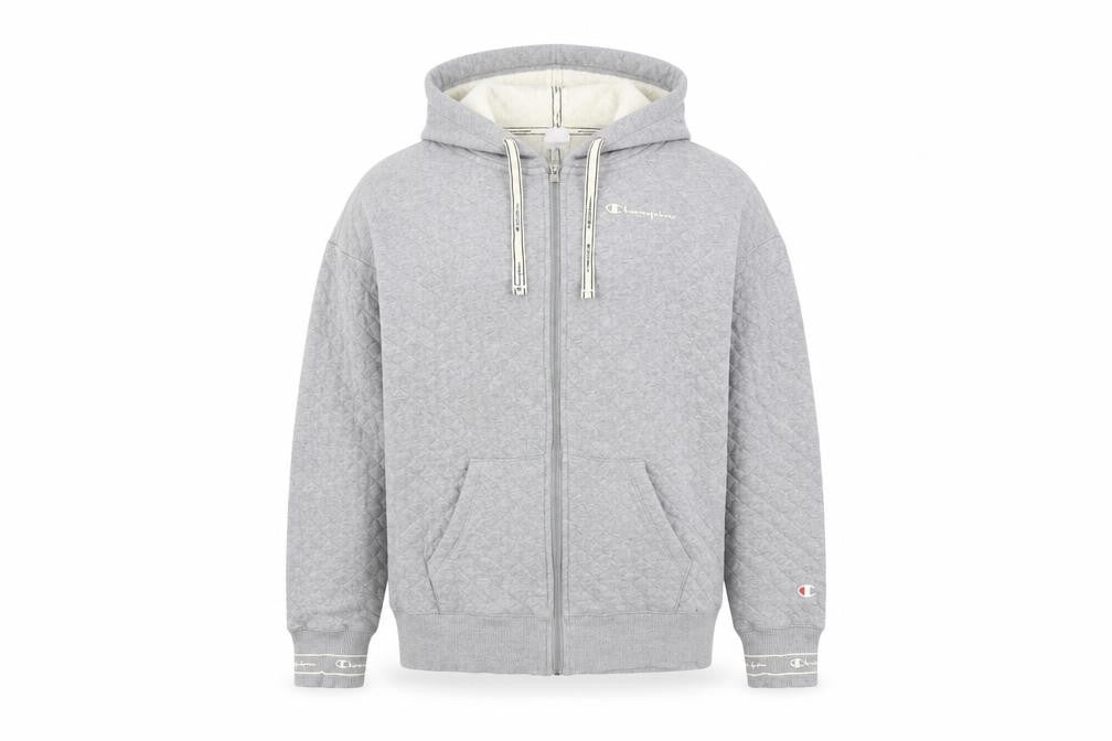 Mens UK S Regular Champion Grey Full Zip Hoodie