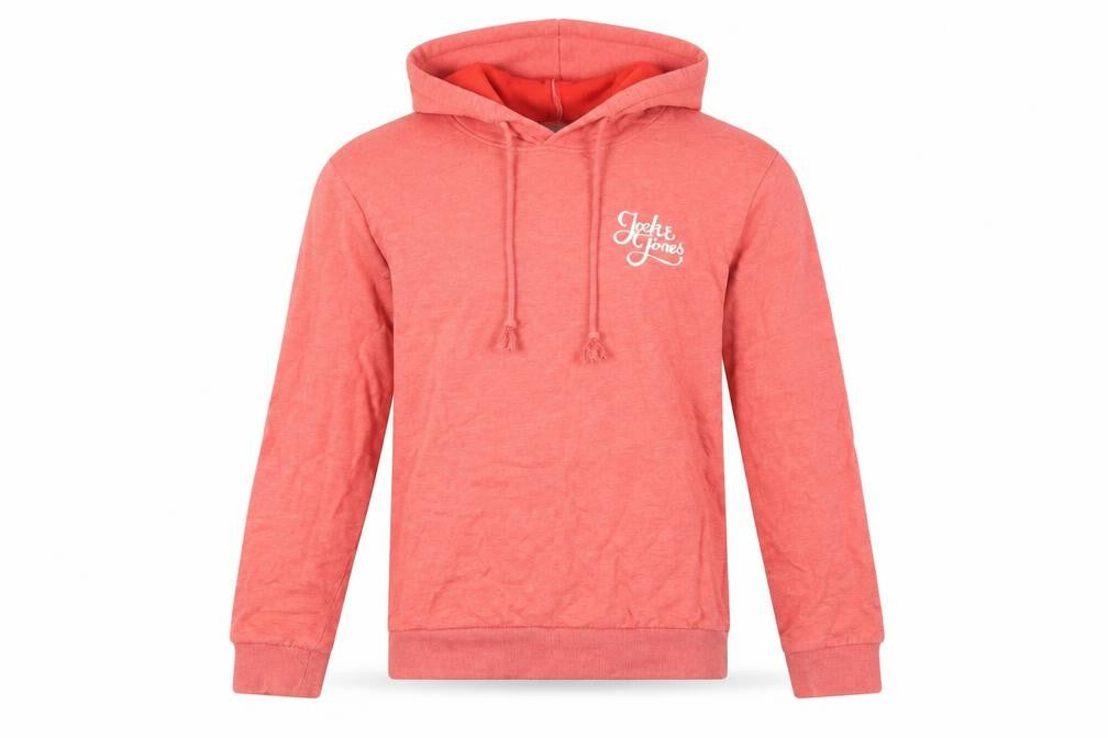 Mens UK S Regular JACK & JONES Red Pullover Hoodie