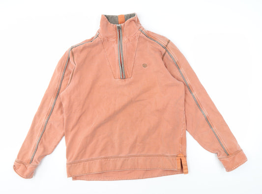 Fat Face Men's Medium Orange Pullover High Neck