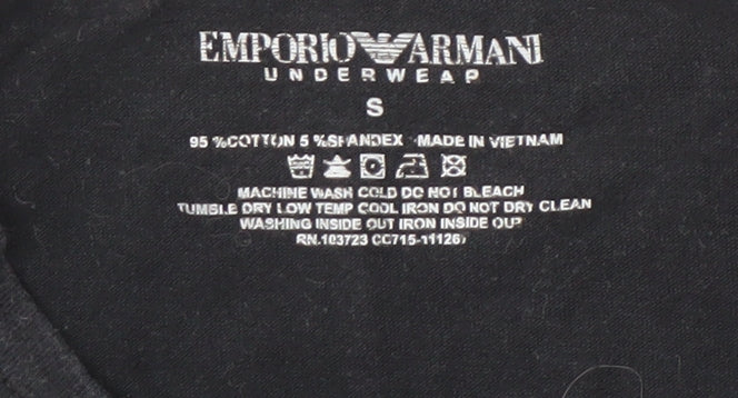 Emporio Armani Men's Black Logo Short Sleeve T-Shirt Size S