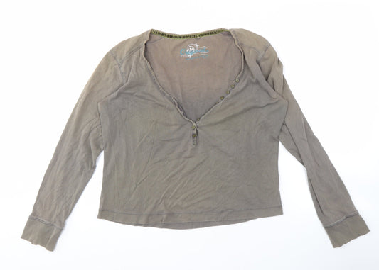 Fat Face Women's Brown Long Sleeve Basic T-Shirt Size 14