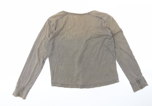 Fat Face Women's Brown Long Sleeve Basic T-Shirt Size 14