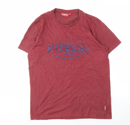 Kickers Men's Red Graphic Print T-Shirt, Size L