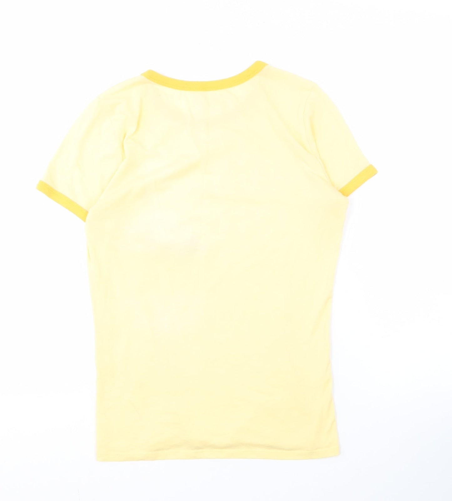 Hollister Women’s Yellow Ringer T-Shirt, M, Floral