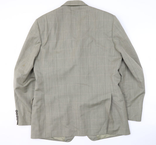 Magee Men's Grey Check Blazer, Size 40R Business Formal