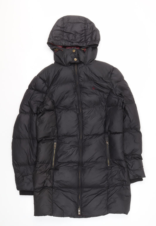 Jack Wills Women's Black Puffer Coat Size 8