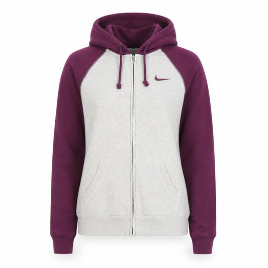 Womens UK XS Regular Nike Grey Full Zip Hoodie