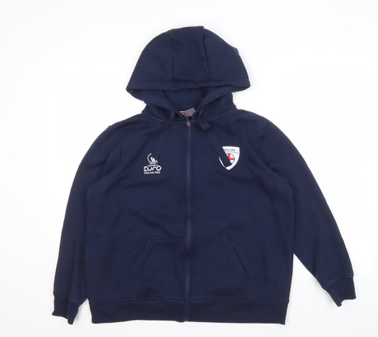 UEFA 2022 Women's Blue Full Zip Hoodie, Size 14, Sports Casual