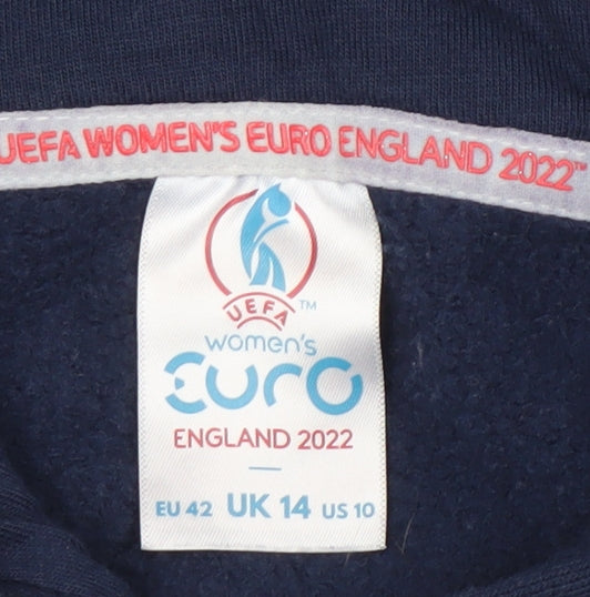 UEFA 2022 Women's Blue Full Zip Hoodie, Size 14, Sports Casual