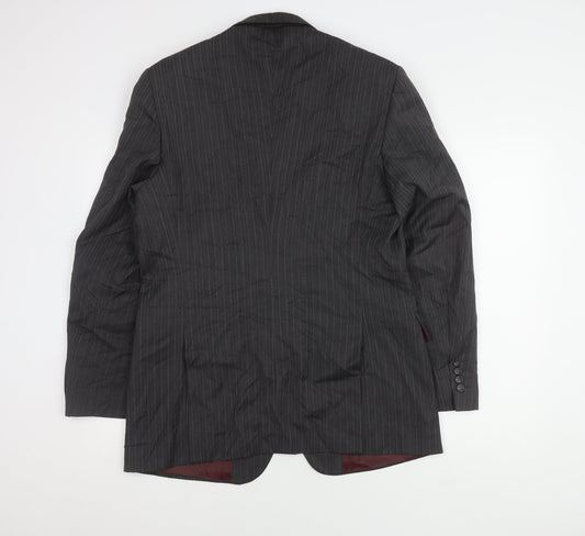 Brook Taverner Men's Grey Striped Suit Jacket 40R