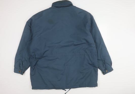BHS Men's Blue Parka Jacket XL Stand-Up Collar Casual 44"-46"