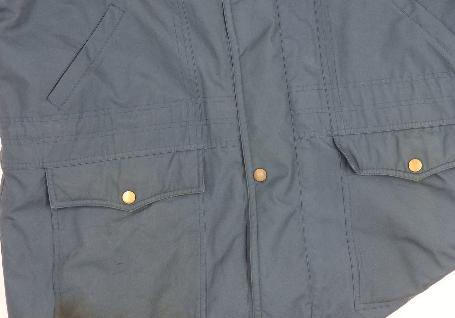 BHS Men's Blue Parka Jacket XL Stand-Up Collar Casual 44"-46"