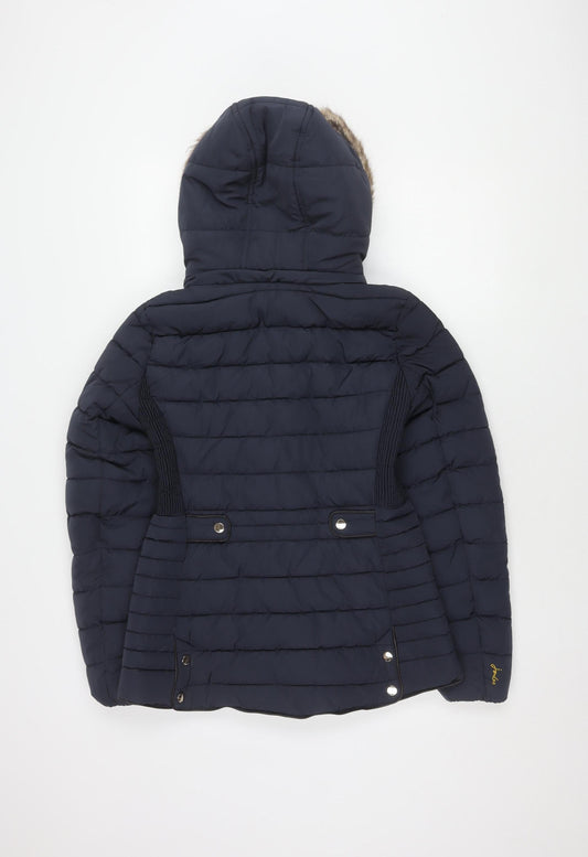 Joules Women's Blue Puffer Jacket Size 10