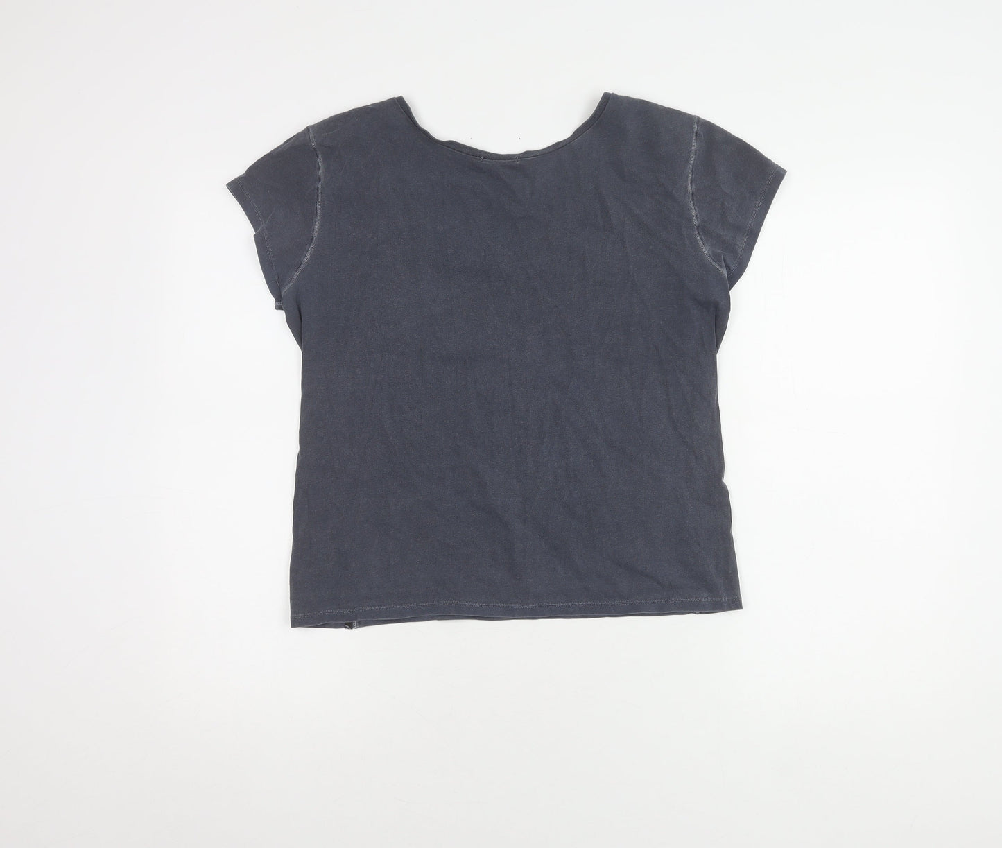 White Stuff Women's Grey V-Neck T-Shirt Size 16