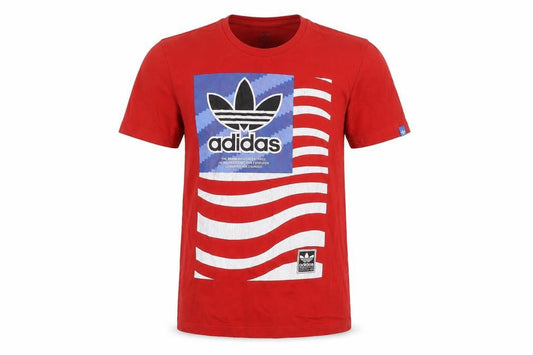 Mens UK Size S adidas Red  Cotton T-Shirt