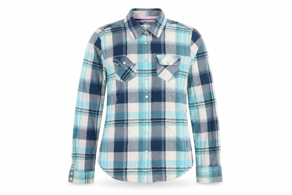 Womens UK Size 10 Crew Clothing Co. Blue Cotton Button-Up
