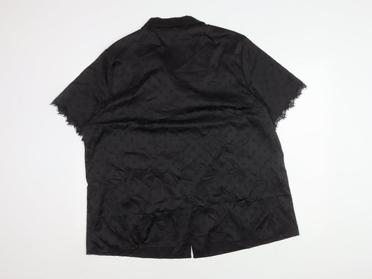 Lipsy Women’s Black Satin Polka Dot Nightshirt UK 22