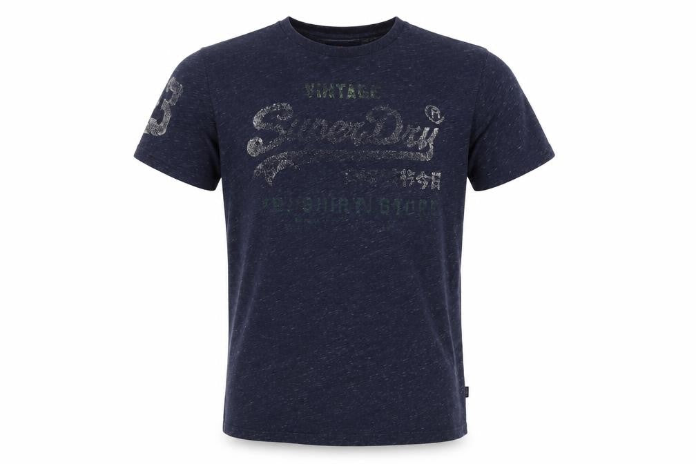 Mens UK Size L Superdry Blue  Cotton Blend T-Shirt