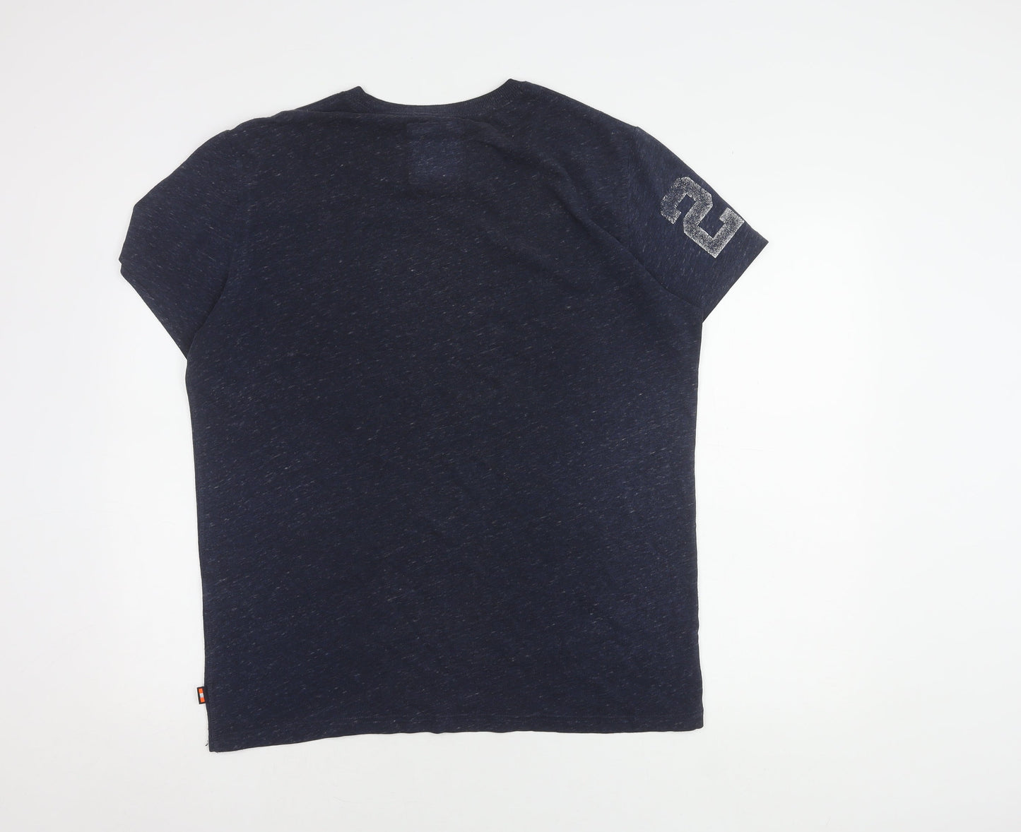 SuperDry Men's Blue Vintage T-Shirt, Size L, Graphic Crew Neck