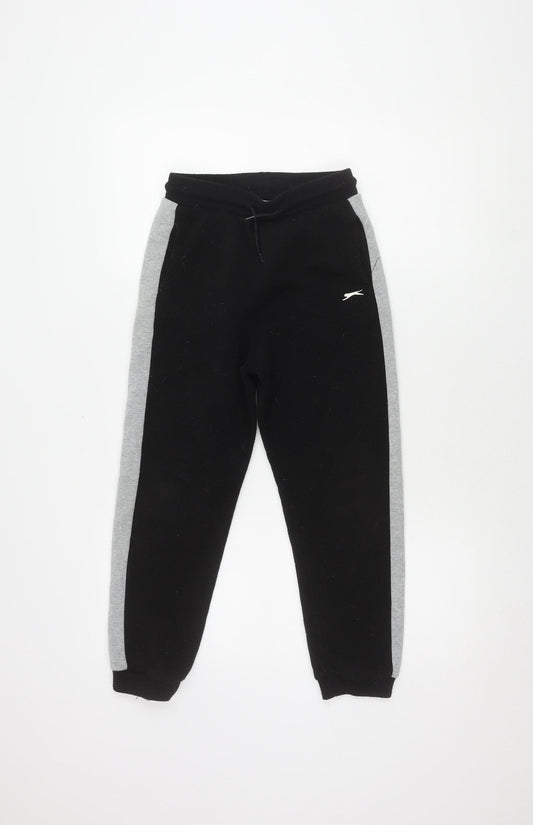 Slazenger Boys Black Joggers 11-12 Years Colourblock