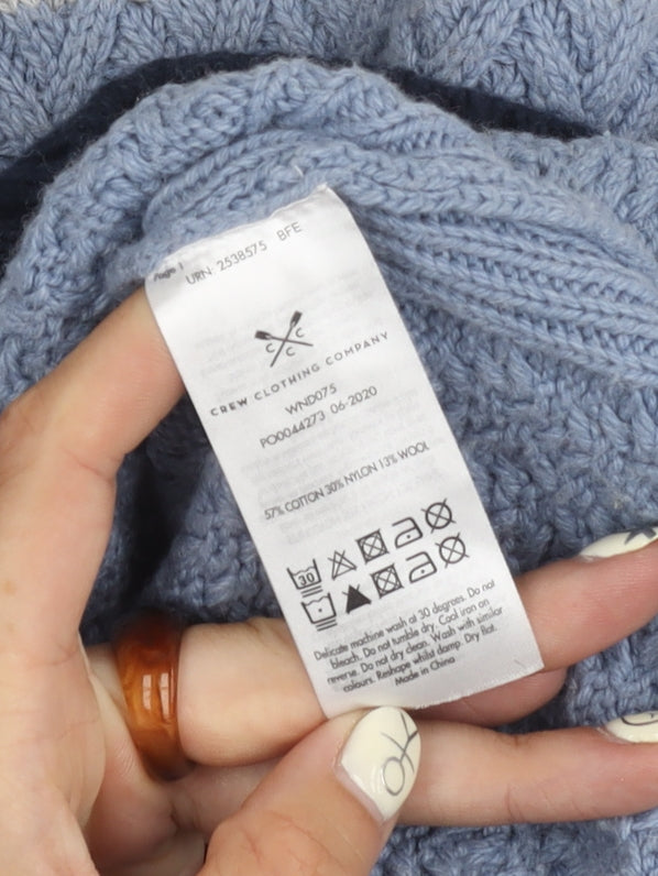 Crew Clothing Women's Blue/Grey Roll Neck Jumper Size 10