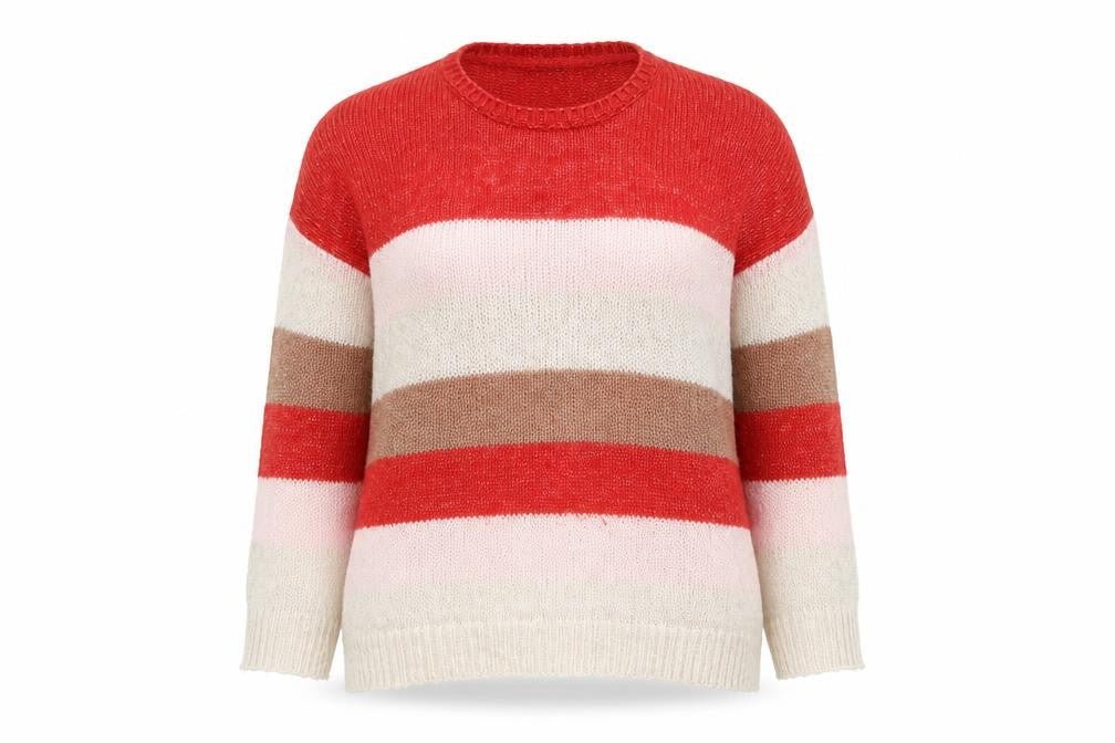 FatFace Women's Multicoloured Striped Pullover Jumper